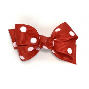 Red Polka Dots Bow - 3 inch